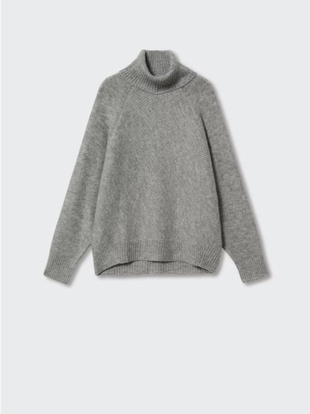 Mango Gray Ribbed Turtleneck Sweater